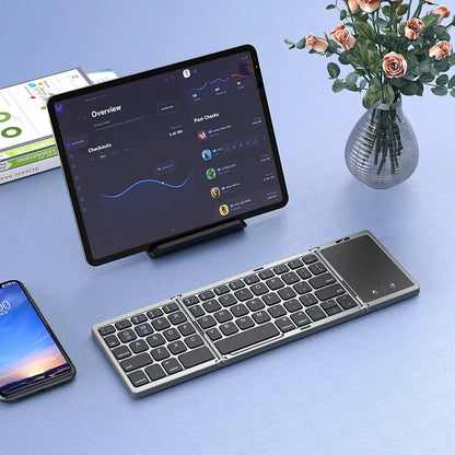 Foldable Wireless Bluetooth Keyboard Rechargeable Folding Portable Keyboard