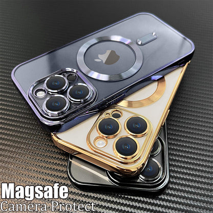 Magsafe with Lens Glass Case for Iphone 17 Pro Max 16Pro 17E 15 14 13 12 SE 2022