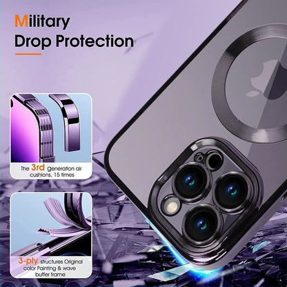 Magsafe with Lens Glass Case for Iphone 17 Pro Max 16Pro 17E 15 14 13 12 SE 2022