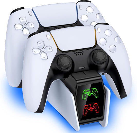 PS5 Controller Charger - 2H Fast PS5 Charging Dock for Play-Station Dual-Sense & Edge Controller, Upgrade PS5 Charging Station with LED Charging Indicate/Usb C Cable