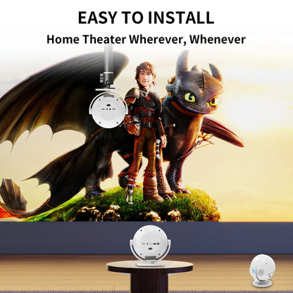 P360 Mini Portable Home Projector 4K Cinema Android11 Wifi 6 BT5.2 Auto Correction 360° Rotatable Outdoor Smart Beamer