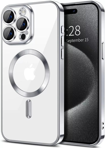 Magsafe with Lens Glass Case for Iphone 17 Pro Max 16Pro 17E 15 14 13 12 SE 2022