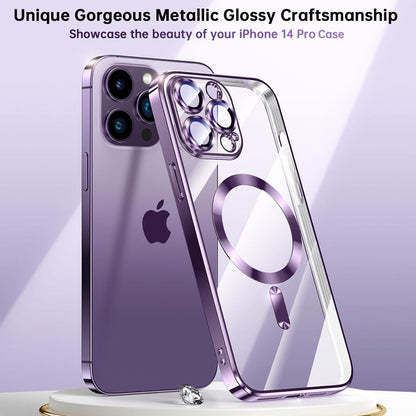 Magsafe with Lens Glass Case for Iphone 17 Pro Max 16Pro 17E 15 14 13 12 SE 2022