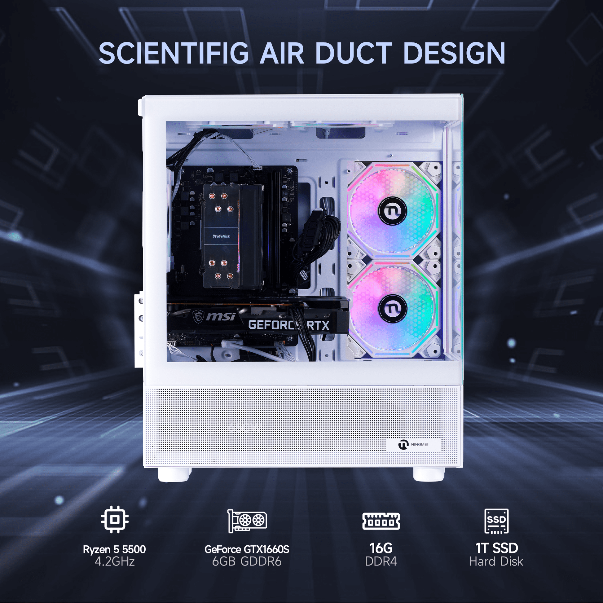 Lumishore Gaming PC AMD Ryzen 5 5500 Geforce GTX 1660 Super 16 GB RAM 1TB SSD Windows 11 PC Gaming