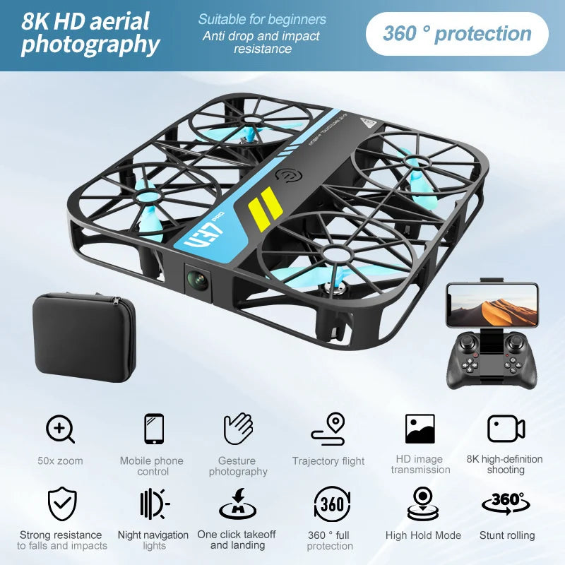 Mini 8K Drone with Camera 4K HD Easy to Carry Wifi FPV