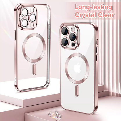 Magsafe with Lens Glass Case for Iphone 17 Pro Max 16Pro 17E 15 14 13 12 SE 2022